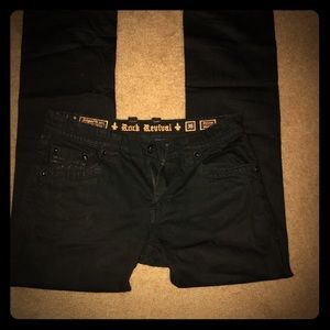 Men’s Rock Revival Black Jeans